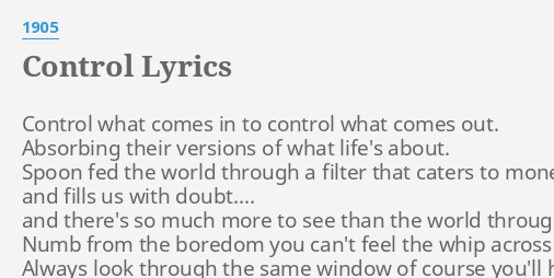 control lyrics they send me away