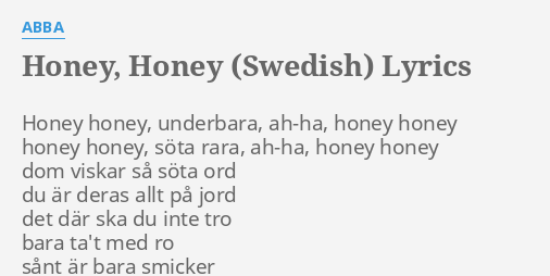 Abba honey honey 2025 lyrics