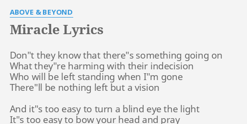 been around the world searching for a miracle lyrics english