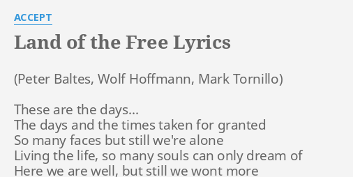 the land of the free song lyrics