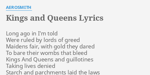 song lyrics all of the kings and queens