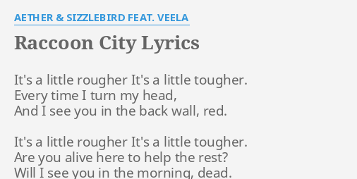 Raccoon City Lyrics By Aether Sizzlebird Feat Veela It S A Little Rougher