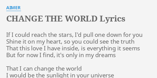 the animals i'm going to change the world lyrics