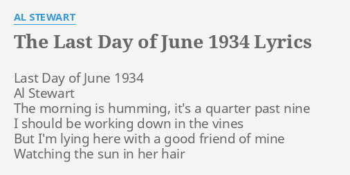 last day of june 1934 lyrics