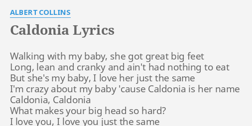 Caldonia Lyrics By Albert Collins Walking With My Baby