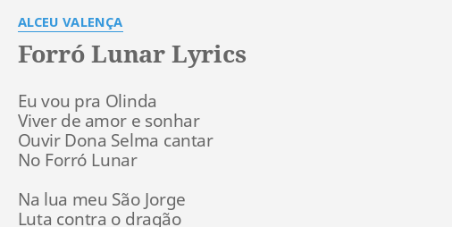 ForrÓ Lunar Lyrics By Alceu ValenÇa Eu Vou Pra Olinda 4499