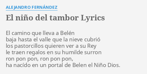 El Nino Del Tambor Lyrics English