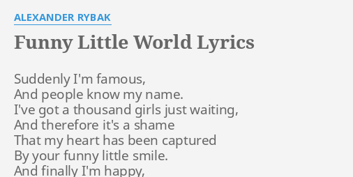 alexander rybak funny little world lyrics