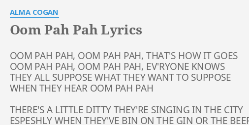 Lyrics oom pah pah