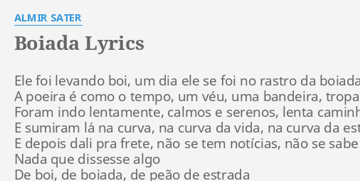 Almir Sater – Peão Lyrics