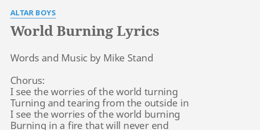 if the world was burning song lyrics