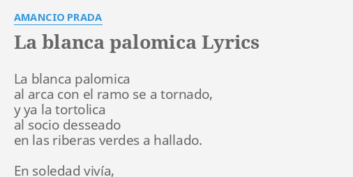 LA BLANCA PALOMICA