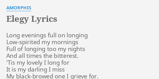 "ELEGY" LYRICS By AMORPHIS: Long Evenings Full On...