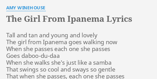 English lyrics to deals the girl from ipanema