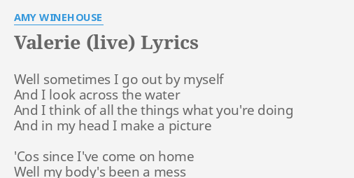 Well Sometimes I Go Out By Myself : The Zutons Valerie 6 Music Live Version Play On Anghami : Maybe you would like to learn more about one of these?