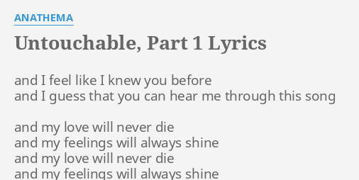 untouchable part 1 lyrics