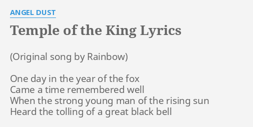 temple of the king lyrics meaning in english