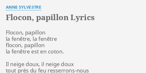 petit flocon blanc lyrics