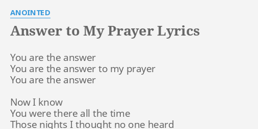 i call you jehovah you answer my prayer lyrics english