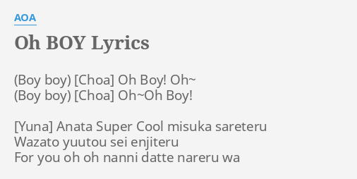 Oh Boy Lyrics By Aoa Oh Boy Oh Oh Oh