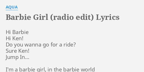 Aqua - Barbie Girl (Lyrics) 