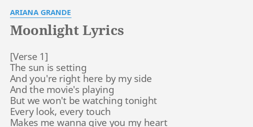 Ariana Grande – Moonlight Lyrics
