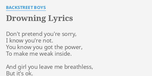 Backstreet Boys – Drowning Lyrics