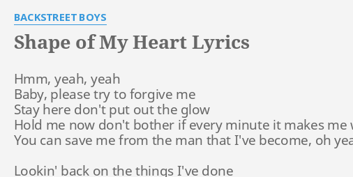 backstreet boys shape of my heart lyrics