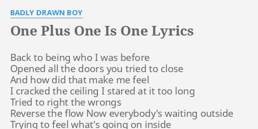 One Plus One Lyrics