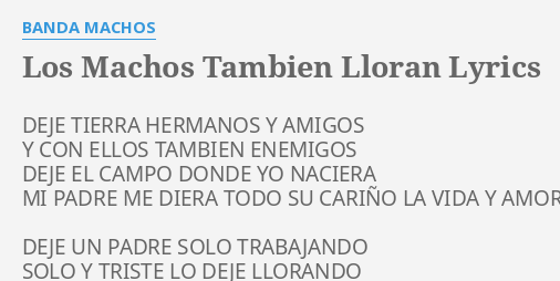 LOS MACHOS TAMBIEN LLORAN