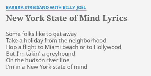 new york state of mind lyrics barbra streisand