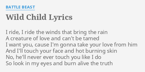 give you my wild give you a child lyrics