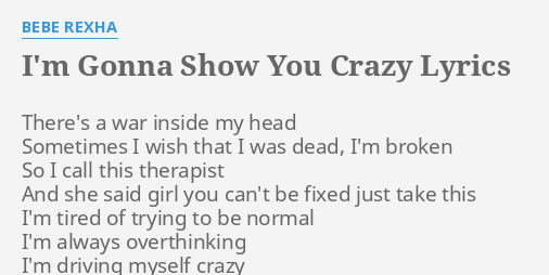 I'm gonna show you crazy lyrics worksheet