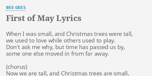 first of may lyrics meaning bee gees meaning