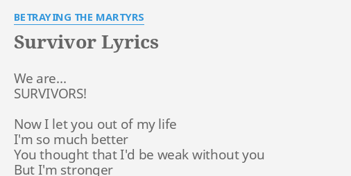 Survivor Lyrics Survior