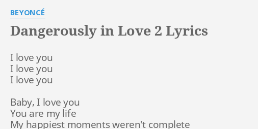 dangerously in love lyrics