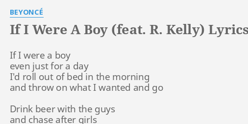 Beyoncé – If I Were a Boy Lyrics