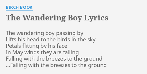 wandering boy bluegrass lyrics