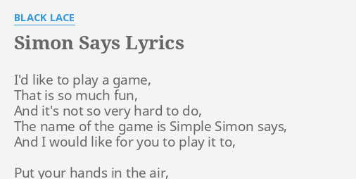 Nessa's PlayHouse Simon Says Lyrics