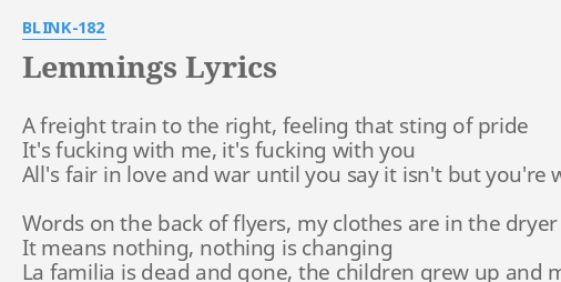 blink-182 – Lemmings Lyrics