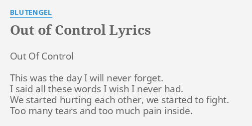 out of control out of control lyrics