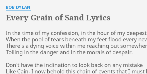 a grain of sand lyrics