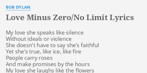 DOC) Translation of Dylan Poem Love Minus Zero (No Limit)