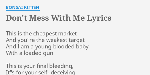 n flying don t mess with me lyrics