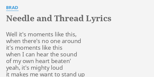 needle and thread song lyrics