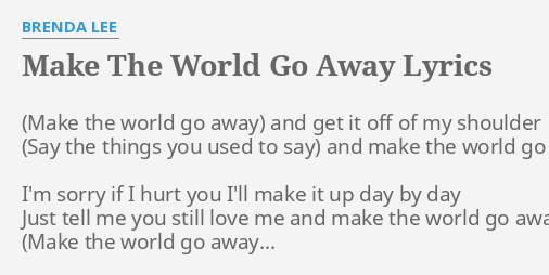 make the world go away lyrics