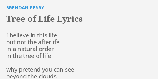 brendan perry tree of life lyrics