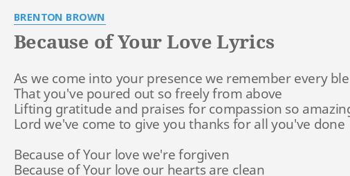 because of you because of your love lyrics