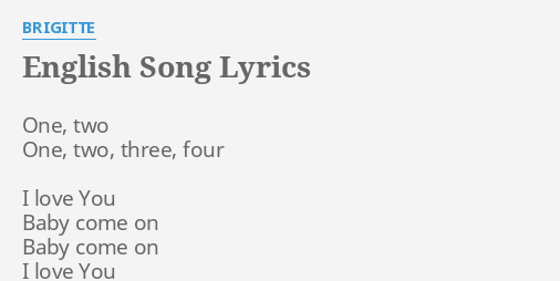 English Song Lyrics By Brigitte One Two One Two