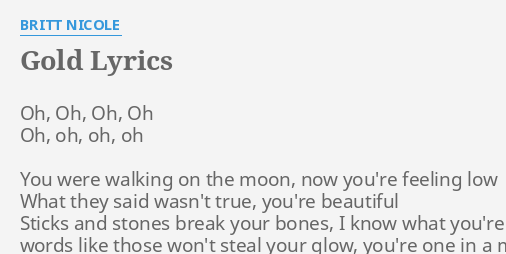 Britt Nicole – Gold Lyrics